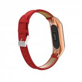 Xiaomi Mi Band 4 Band 3 Metal Çerçeveli Deri Kordon Kayış - 8