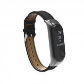 Xiaomi Mi Band 4 Band 3 Metal Çerçeveli Deri Kordon Kayış - 9