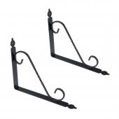 24 Adet Ferforje 19 x 25 cm Dekoratif Raf Altı Ayağı Konsol Siyah - 3