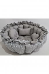 Küçük Gri Yıldız Gri Yuvarlak Babynest Uyku Ve Oyun Minderi - 2