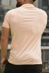 Erkek Fermuarlı Full Likralı Polo Yaka Reguler Fit T-shirt - 11