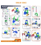 Build Technic Set, 72 Parça Tak-Sök Makaslı Vinç Block Yapı Seti - 5