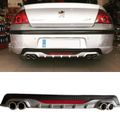 Peugeot 407 Difüzör Arka Tampon Eki 4 Egzoz Çıkışlı Gri Siyah - 1