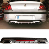 Peugeot 407 Difüzör Arka Tampon Eki 2 Egzoz Çıkışlı Gri Siyah - 1