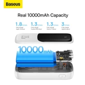 BASEUS Type-C Kablolu 22.5W 10000mAh Dijital Göstergeli Powerbank, PD Type C Hızlı Şarj Uyum - 10