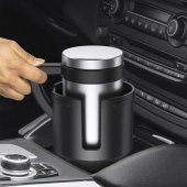 Polham 360 Derece Dönebilen Elastik Kaydırmaz Sessiz Araç İçi Kulplu Bardak ve Telefon Tutucu - 5