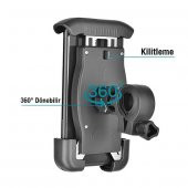 Coofbe Super Tutuş 360 Dönebilen Gidon İçin Motorsiklet Telefon Tutucu Navigasyon Tutucu Telefon Tutucu - 4