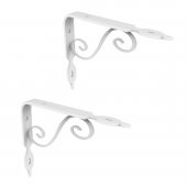 24 Adet Ferforje 22 x 30 cm Dekoratif Raf Altı Ayağı Konsol Beyaz - 3