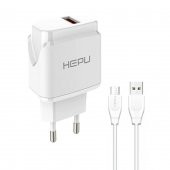HEPU HP617M 2.1A Seyahat Şarj Aleti USB-Micro USB Kablo Set - 8