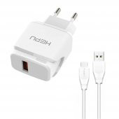 HEPU HP617T 2.1A Seyahat Şarj Aleti USB-Type-C Kablo Set - 9