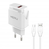 HEPU HP617M 2.1A Seyahat Şarj Aleti USB-Micro USB Kablo Set - 11
