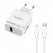 HEPU HP617L 2.1A Seyahat Şarj Aleti USB-Lightning Kablo Set - 9