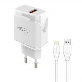 HEPU HP617L 2.1A Seyahat Şarj Aleti USB-Lightning Kablo Set - 11