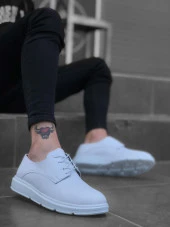 BA0003 Bağcıklı Klasik Beyaz Kalın Taban Casual Erkek Ayakkabı thumbnail 1