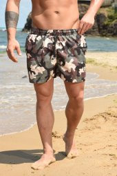 Hızlı Kuruyan Midi Boy Kamuflaj Baskılı Deniz Şortu thumbnail 1