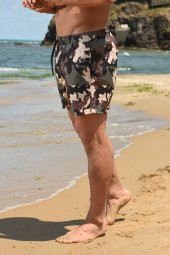 Hızlı Kuruyan Midi Boy Kamuflaj Baskılı Deniz Şortu thumbnail 2