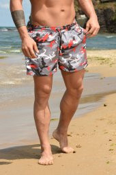 Hızlı Kuruyan Midi Boy Kamuflaj Baskılı Deniz Şortu thumbnail 10