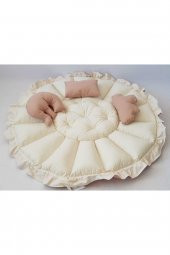 Babynest-uyku Ve Oyun Minderi Pamuk Kumaş kahve krem - 2