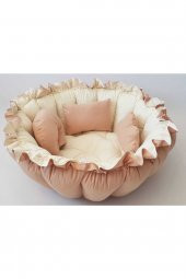 Babynest-uyku Ve Oyun Minderi Pamuk Kumaş kahve krem - 3