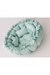 Babynest-uyku Ve Oyun Minderi Pamuk Kumaş yeşil - 4
