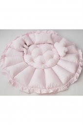 Babynest-uyku Ve Oyun Minderi Pamuk Kumaş pembe toz - 1