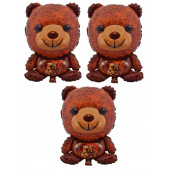 Teddy Bear 3 Adet Büyük Boy 40cmx60cm Folyo Balon Helyum No15 - 1