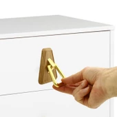 Piramit Kulp Mobilya Mutfak Çekmece Dolap Dolabı Kulpu Kulbu Plastik Kahverengi Ceviz 48 Mm Kulpları thumbnail 2