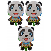 Neşeli Panda 3 Adet Büyük Boy 41cmx60cm Folyo Balon Helyum No19 - 1