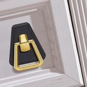 Piramit Kulp Mobilya Mutfak Çekmece Dolap Dolabı Kapak Kulpu Kulpları Kulbu Plastik Siyah Gold 48 Mm - 6