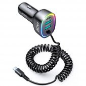 Joyroom 60W 4 in 1 Hepsi Bir Arada Type-C Kablolu Araç Şarj Cihazı - 1