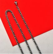 316L CERRAHİ ÇELİK 3 MM 60 CM ÇELİK KOLYE-ÇKOL94 - 1