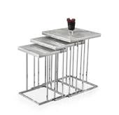 Elit C Zigon Sehpa 3'lü Metal Ayak Camlı - 2