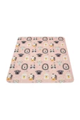 Cute 150x150 cm Bebek Ve Çocuk Halısı Pembe Hayvanlar Somon - 1