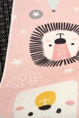 Cute 150x150 cm Bebek Ve Çocuk Halısı Pembe Hayvanlar Somon - 4