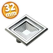 Prenses Kare Mobilya Çekmece Mutfak Kapak Dolap Dolabı Kulpu Kulbu 32 Mm Krom Sert Plastik Kulpları thumbnail 1