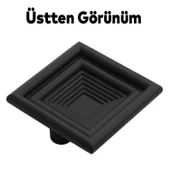 Prenses Kare Mobilya Çekmece Mutfak Dolap Dolabı Kulpu Kulbu 32 Mm Mat Siyah Sert Plastik Kulpları - 5