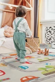 Road 150x150 cm Oyun Matı Bebek Ve Çocuk Halısı Yollar Arabalar - 2