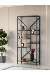 Erezoğulları Mobilya Flora Dekoratif Ferforje Kitaplık 80x30x182 - 1
