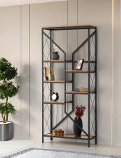Erezoğulları Mobilya Flora Dekoratif Ferforje Kitaplık 80x30x182 - 2