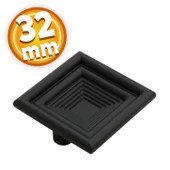 Prenses Kare Mobilya Çekmece Mutfak Dolap Dolabı Kulpu Kulbu 32 Mm Mat Siyah Sert Plastik Kulpları - 1