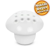 Noktalı Mantar Düğme Kulp Mobilya Mutfak Çekmece Dolap Dolabı Kapak Kulpu Kulpları Kulbu Beyaz - 1