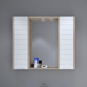 Denko Mostar 90 cm MDF Lake Aynalı Banyo Dolabı Üst Modül - 1