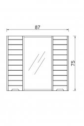 Denko Mostar 90 cm MDF Lake Aynalı Banyo Dolabı Üst Modül - 2