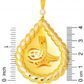 Pul Dizili Zincirsiz 14 Ayar Altın Tuğralı Kolye thumbnail 5