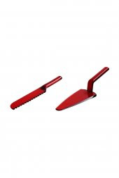 EWs Kitchenware Akrilik Spatula ve Bıçak Seti - Kırmızı - 1903 - 1