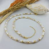 Vaoov 925 Ayar Gümüş Sedef ve Hematit Taşlı Kolye thumbnail 8