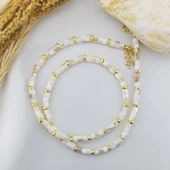 Vaoov 925 Ayar Gümüş Sedef ve Hematit Taşlı Kolye thumbnail 2