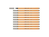 Stabilo İnce Keçe Uçlu Kalem 88 Point 0.4 MM Sıcak Gri Fineliner Kalem (10 Lu Paket) - 1