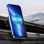 Coofbe Kablosuz Şarj 15W Araç Şarjı Magsafe Araç Telefon Tutucu İphone 14 13 12 11 Pro MAX Araç Şarjı - 1