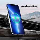 Coofbe Kablosuz Şarj 15W Araç Şarjı Magsafe Araç Telefon Tutucu İphone 14 13 12 11 Pro MAX Araç Şarjı - 3